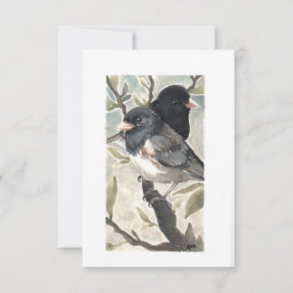 Tom - Mörk-Eyed Juncos Watercolor Tack Kort