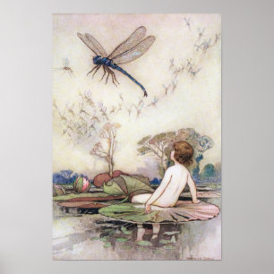 Tom möter Dragonfly av Warwick Goble Poster