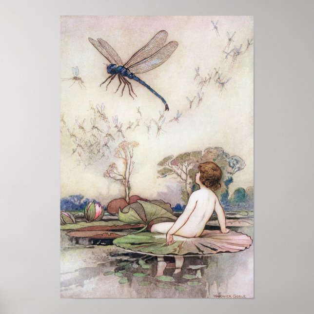 Tom möter Dragonfly av Warwick Goble Poster (Framsidan)