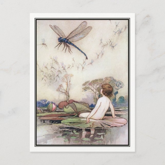 Tom möter Dragonfly av Warwick Goble Vykort (Framsida)