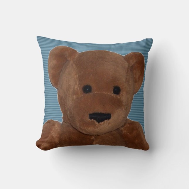 Töm Nalle med blå bakgrund Kudde (Framsida)