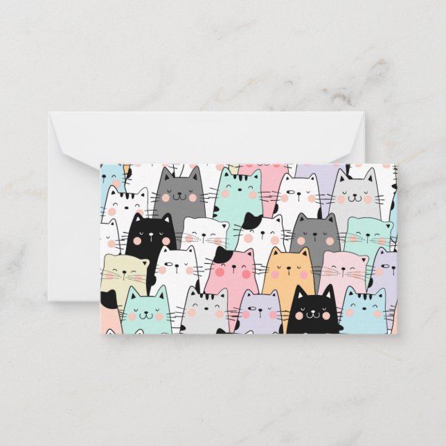 Tom notecard med katter anteckningskort (Framsida)