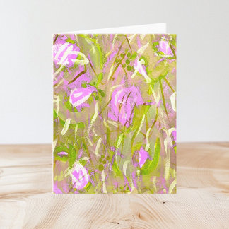 Tom Notecard Tillfällen Rosa Grönt Modern Art Anteckningskort