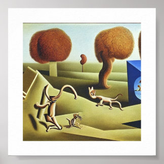 Tom och Jerry abstrakt Painting Poster