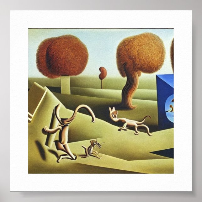 Tom och Jerry abstrakt Painting Poster (Framsidan)