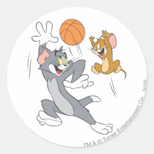 Tom och Jerry basket 1 Runt Klistermärke