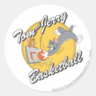Tom och Jerry basket 2 Runt Klistermärke