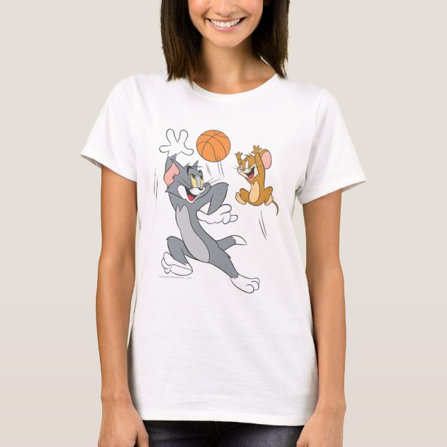 Tom och Jerry Basketball 1 T Shirt (Framsida)