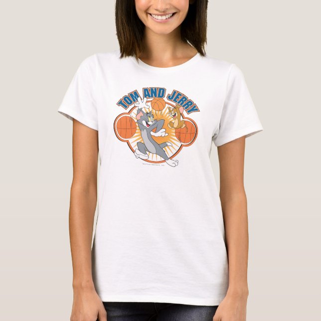 Tom och Jerry Basketball 4 Tee Shirt (Framsida)