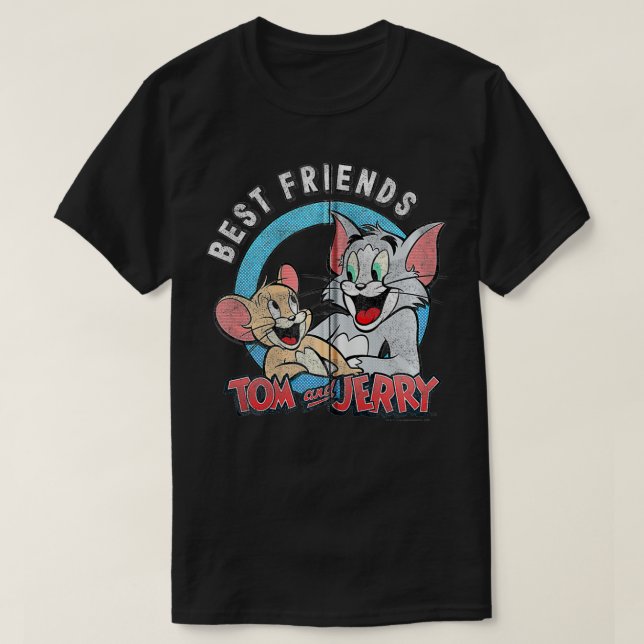 Tom och Jerry Best Friends Porträtt Zip T Shirt (Design framsida)