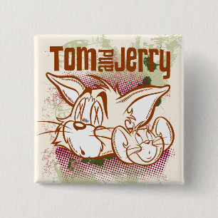 Tom och Jerry brunt och grönt Knapp
