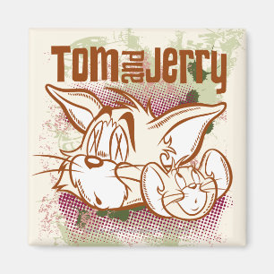 Tom och Jerry brunt och grönt Magnet