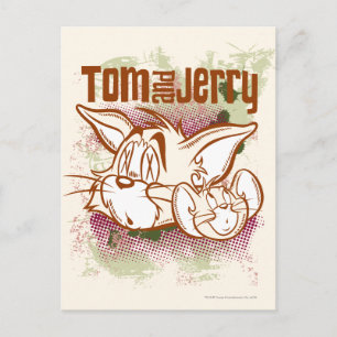 Tom och Jerry brunt och grönt Vykort