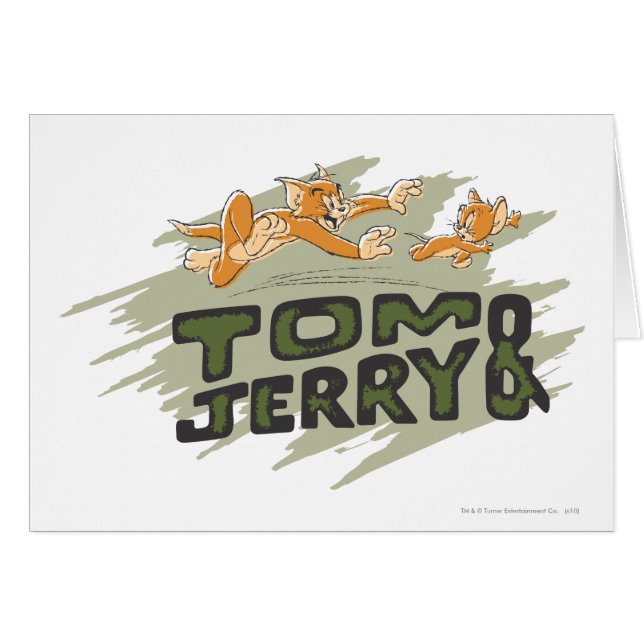 Tom och Jerry Chase Logotyp Hälsningskort (Framsidan Horizontal)