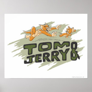 Tom och Jerry Chase Logotyp Poster