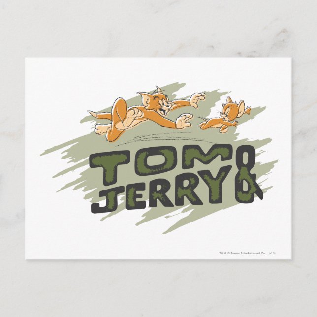 Tom och Jerry Chase Logotyp Vykort (Framsida)
