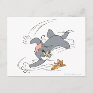Tom och Jerry Chase Turn Vykort