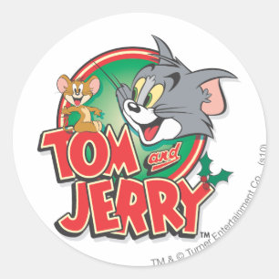 Tom och Jerry Classic Logotyp Runt Klistermärke