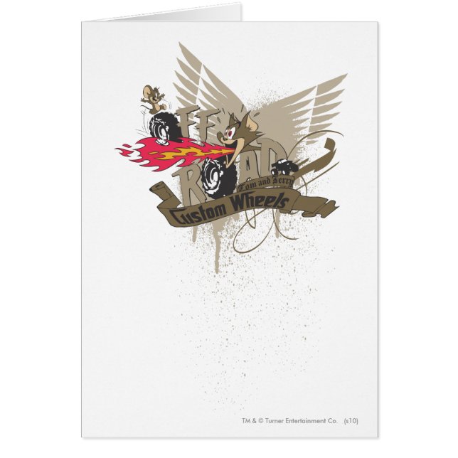 Tom och Jerry Custome Hjul Hälsningskort (Framsidan)