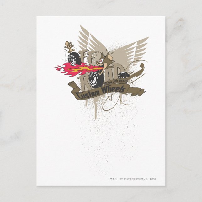 Tom och Jerry Custome Hjul Vykort (Framsida)