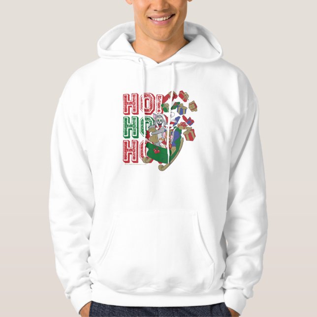 Tom och Jerry Deliving Gifts in a Sleigh Hoodie (Framsida)