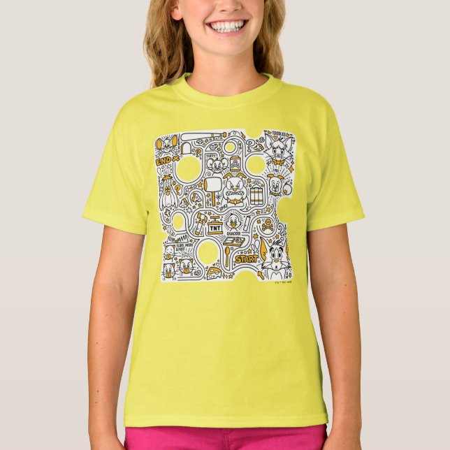 Tom och Jerry Doodle Art T Shirt (Framsida)