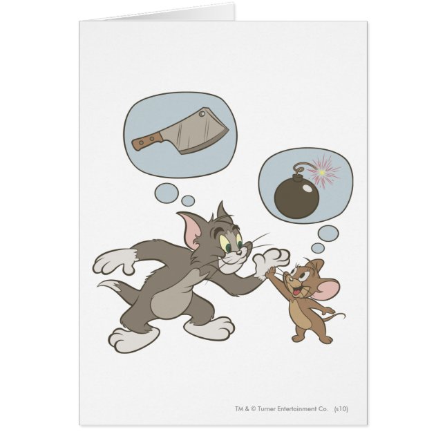 Tom och Jerry Evil Thoughts Hälsningskort (Framsidan)