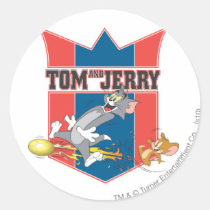 Tom och Jerry fotboll (fotboll) 7 Runt Klistermärke