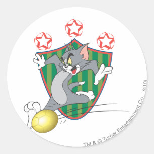 Tom och Jerry fotboll (fotboll) 9 Runt Klistermärke