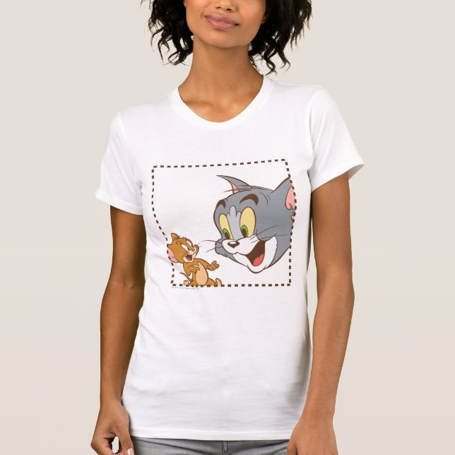Tom och Jerry Frimärke Tee Shirt (Framsida)