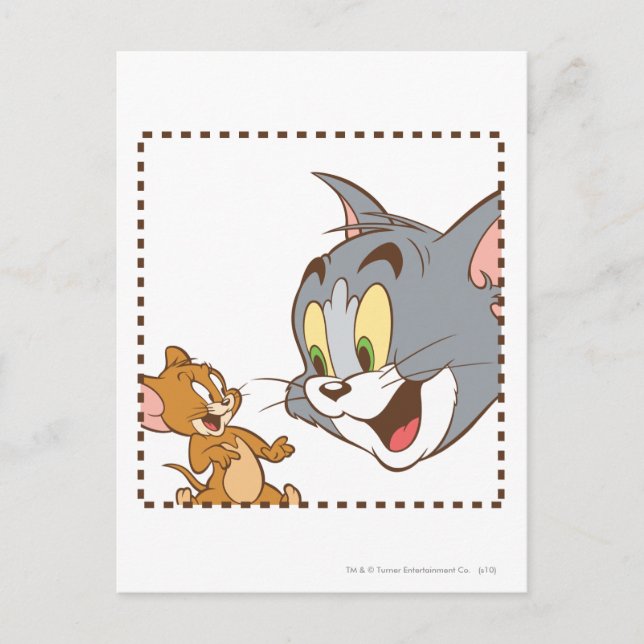 Tom och Jerry Frimärke Vykort (Framsida)