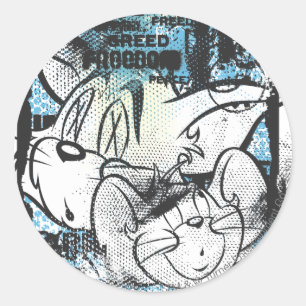 Tom och Jerry Grimey Runt Klistermärke