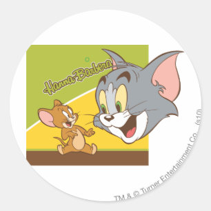 Tom och Jerry Hanna Barbera Logotyp Runt Klistermärke