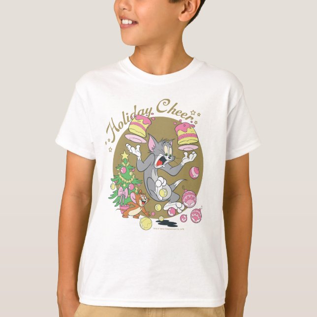 Tom och Jerry Helgdag Cheer T Shirt (Framsida)