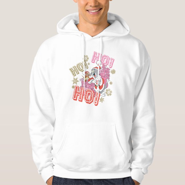 Tom och Jerry "Ho! Ho! Ho!" Santa Gift Delivery Hoodie (Framsida)