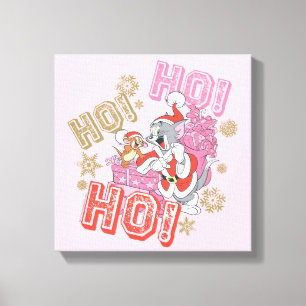 Tom och Jerry "Ho! Ho! Ho!" Santa Gift-leverans Canvastryck