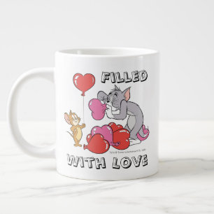 Tom och Jerry inflera hjärtballonger av alla hjärt Jumbo Mugg