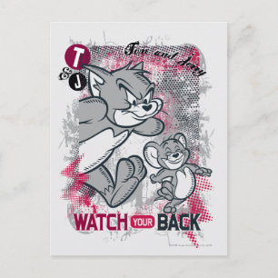 Tom och Jerry klocka din baksida Vykort