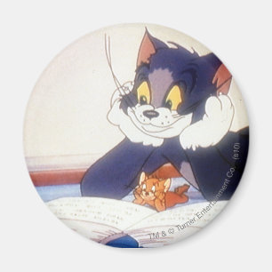 Tom och Jerry läste en bok Magnet