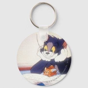Tom och Jerry läste en bok Nyckelring