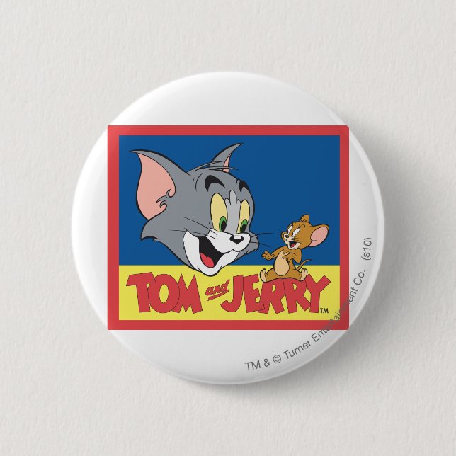 Tom och Jerry Logotyp Flat Knapp (Framsida)
