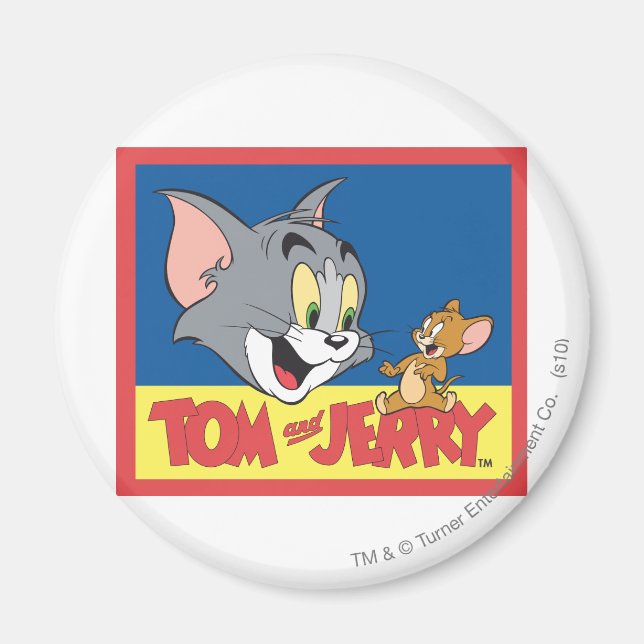 Tom och Jerry Logotyp Flat Magnet (Framsidan)