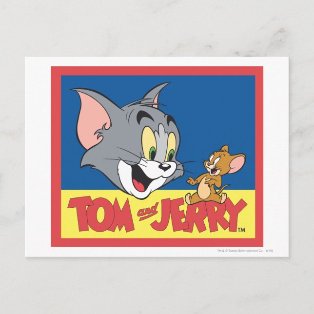 Tom och Jerry Logotyp Flat Vykort (Framsida)
