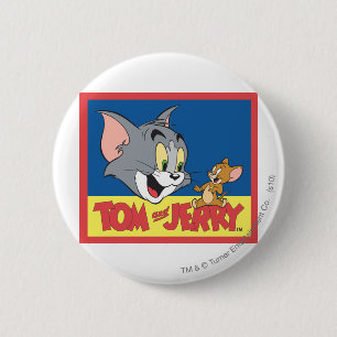 Tom och Jerry logotyplägenhet Knapp