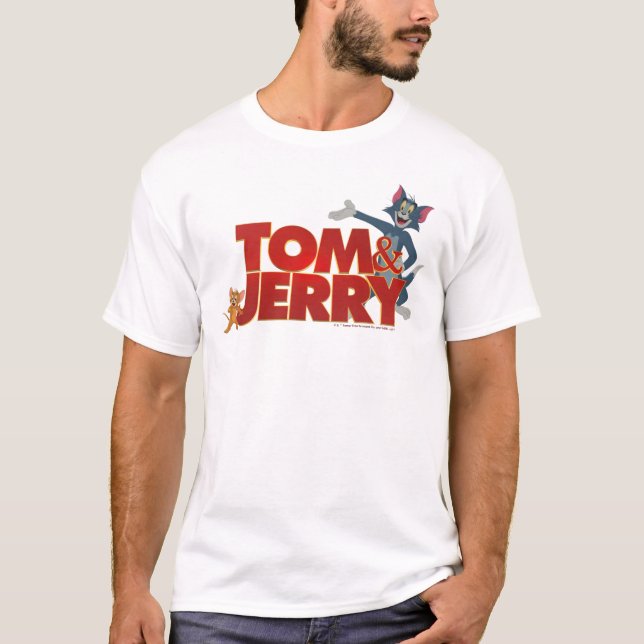 Tom och Jerry med Logotyp T Shirt (Framsida)