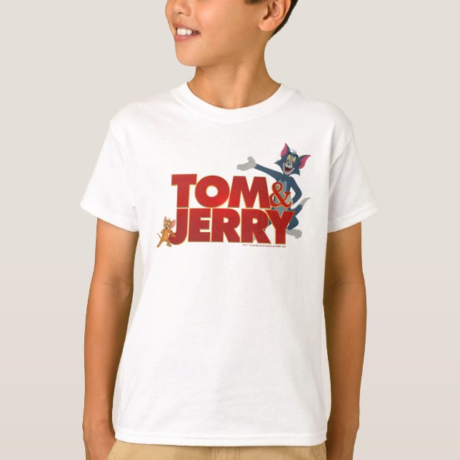 Tom och Jerry med Logotyp T Shirt (Framsida)