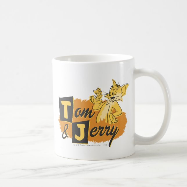 Tom och Jerry Mouse i Tass Logotyp Kaffemugg (Höger)
