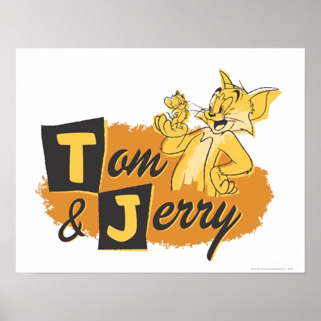Tom och Jerry Mouse i Tass Logotyp Poster (Framsidan)