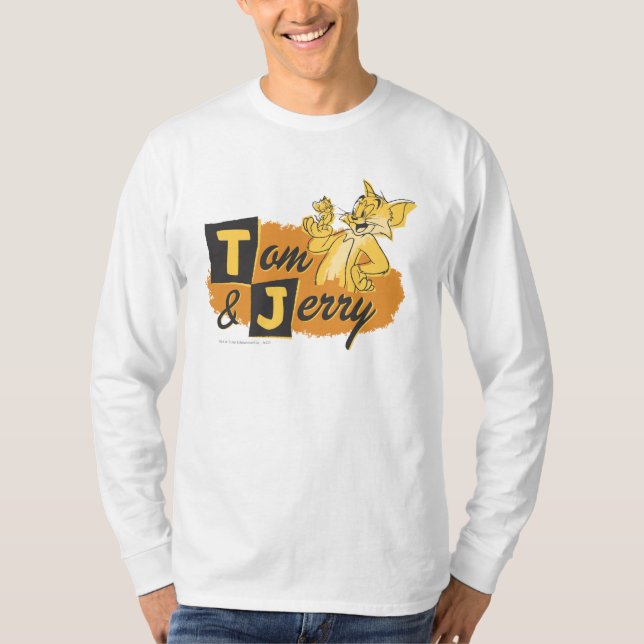 Tom och Jerry Mouse i Tass Logotyp T-shirt (Framsida)