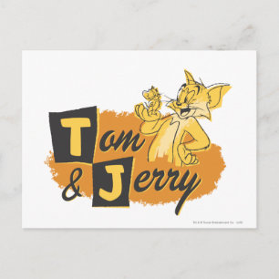 Tom och Jerry Mouse i Tass Logotyp Vykort